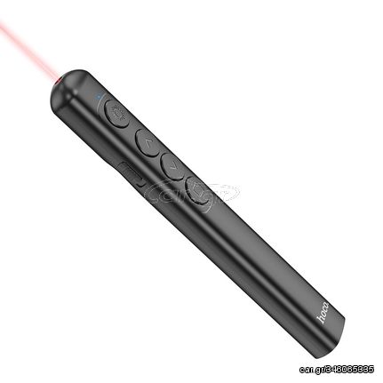 Laser Pointer Hoco GM200 Smart Στυλό Αλλαγή PPT Σελίδας με Μαγνητική Θύρα USB και Κόκκινη Δέσμη Φωτός 100m Απόσταση Μαύρο