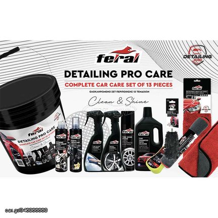 Σετ Περιποίησης Feral Detailing Pro Με Κουβά 18Lt 12 Τεμάχια