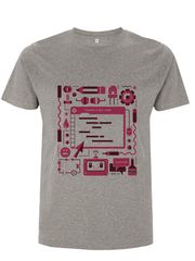 Official Raspberry Pi Colour Code T-shirt Small Melange Grey