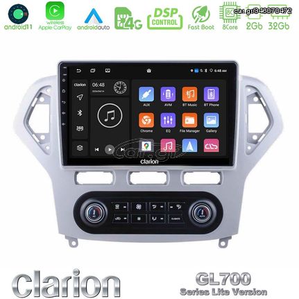 Clarion GL700 Lite Series 8Core Android11 2+32GB Ford Mondeo 2007-2011 (Auto A/C) Navigation Multimedia Tablet 9″ Με Carplay & Android Auto