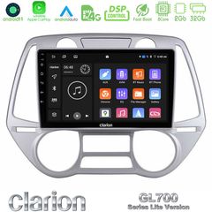 Clarion GL700 Lite Series 8Core Android11 2+32GB Hyundai i20 2009-2012 Auto A/C Navigation Multimedia Tablet 9″ Με Carplay & Android Auto