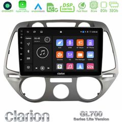 Clarion GL700 Lite Series 8Core Android11 2+32GB Hyundai i20 2009-2012 Manual A/C Navigation Multimedia Tablet 9″ Με Carplay & Android Auto