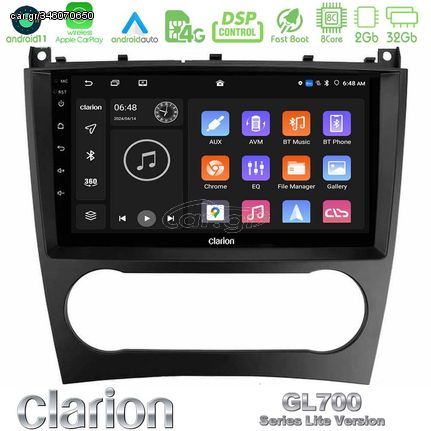 Clarion GL700 Lite Series 8Core Android11 2+32GB Mercedes W203 Facelift Navigation Multimedia Tablet 9″ Με Carplay & Android Auto