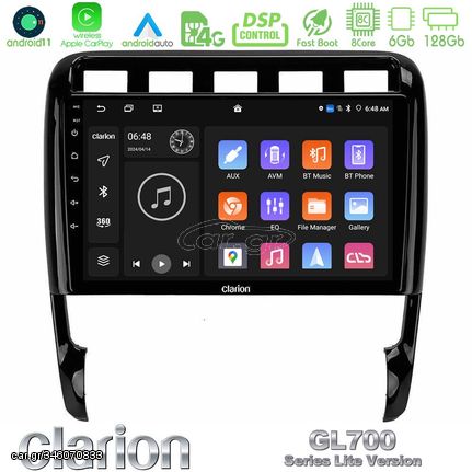 Clarion GL700 Lite Series 8Core Android11 6+128GB Porsche Cayenne 2003-2010 Navigation Multimedia Tablet 9″ Με Carplay & Android Auto