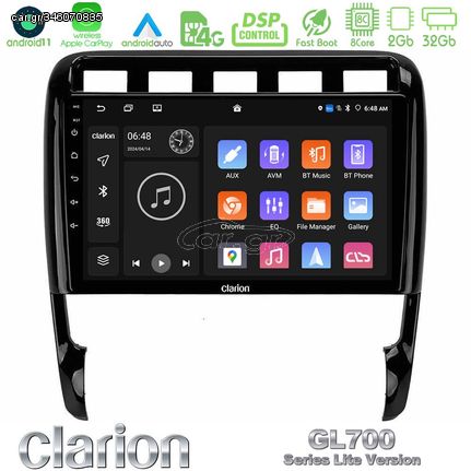 Clarion GL700 Lite Series 8Core Android11 2+32GB Porsche Cayenne 2003-2010 Navigation Multimedia Tablet 9″ Με Carplay & Android Auto