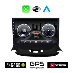 KIROSIWA 4+64GB PEUGEOT 206 (1998 - 2006) Android οθόνη αυτοκίνητου 4GB με GPS WI-FI (ηχοσύστημα αφής 9" ιντσών Youtube Playstore MP3 USB Radio Bluetooth Mirrorlink 4x60W Apple Carplay Android Auto)