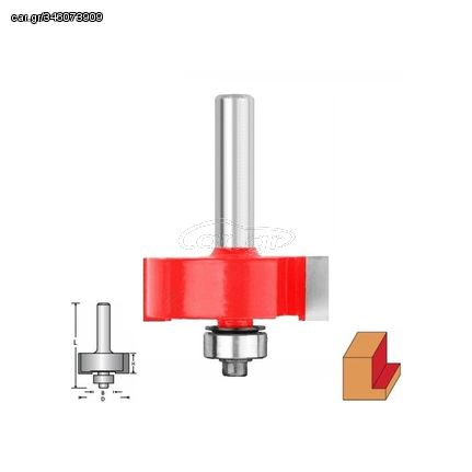 Φρέζα Πατούρας Με Ρουλεμάν Οδηγό Δίκοπη, Στέλεχος 8mm - ΕΞΑΡΤΗΜΑΤΑ ΦΡΕΖΩΝ - BENMAN (#71949)