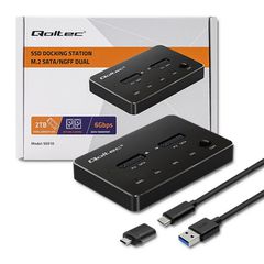 Qoltec 50310 Drive docking station 2x SSD M.2 SATA | NGFF | USB Type C-thumb-1