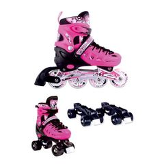 ΑΘΛΟΠΑΙΔΙΑ 10305 Αυξομειούμενα Πατίνια/Roller Skates 2 σε 1 - Ροζ