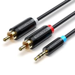 VENTION 3.5mm Male to 2RCA Male Cable 5M Black (BCLBJ) (VENBCLBJ)