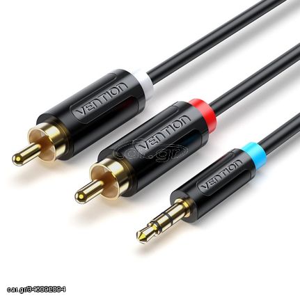 VENTION 3.5mm Male to 2RCA Male Cable 8M Black (BCLBK) (VENBCLBK)