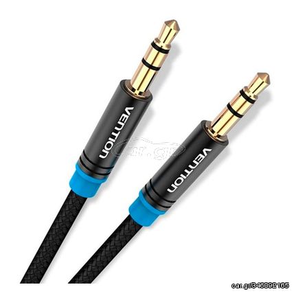 VENTION Cotton Braided 3.5mm Male to Male Audio Cable 0.5M Black Metal Type (High-End Series) (P350AC050-B-M) (VENP350AC050-B-M)