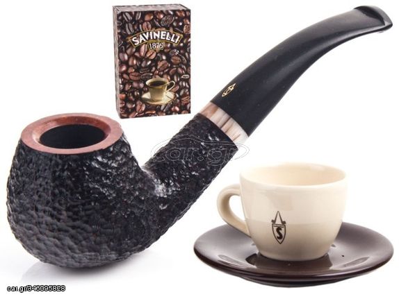 SAVINELLI ESPRESSO Limited Edition Rusticata MODEL 645 9mm πίπα καπνού κυρτή - P327Z**9 P327Z9