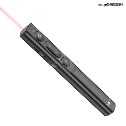 Laser Pointer Hoco GM201 Smart Στυλό Αλλαγή Σελίδας με Μαγνητική Θύρα USB και USB-C και Κόκκινη Δέσμη Φωτός 100m Απόσταση Μαύρο