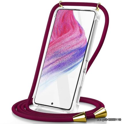 Θήκη Ancus Crossbody για Xiaomi Redmi Note 13 4G με Κορδόνι Μπορντώ