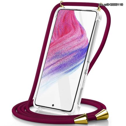 Θήκη Ancus Crossbody για Xiaomi Redmi A3 με Κορδόνι Μπορντώ