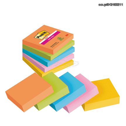 Αυτοκόλλητα Χαρτάκια 3M Post-it 654 5SS Boost Colour 76 x 76 mm (90 Φύλλα,5άδα) (654-5SS-BOOS) (MMM654-5SS-BOOS)