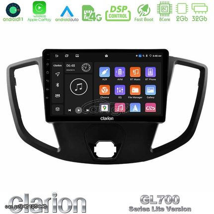 Clarion GL700 Lite Series 8Core Android11 2+32GB Ford Transit 2014-> Navigation Multimedia Tablet 9 Με Carplay & Android Auto | Pancarshop