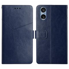 For Sony Xperia 5 V Y-shaped Pattern Flip Leather Phone Case(Blue)