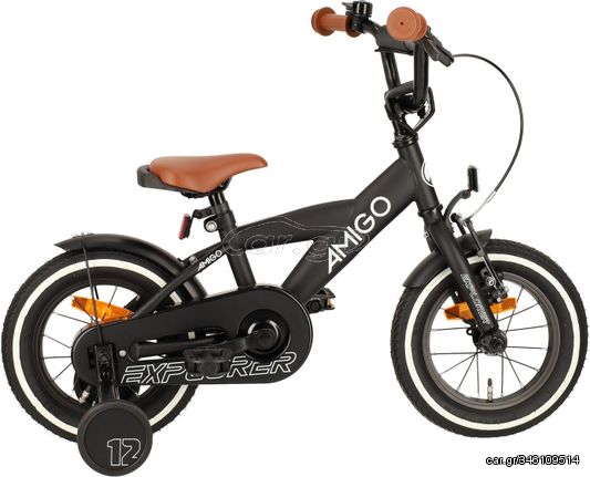 Explorer 12 Inch 20 cm Boys Coaster Brake Black/White