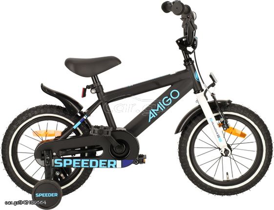 Speeder 14 Inch 24 cm Boys Coaster Brake Black/Blue