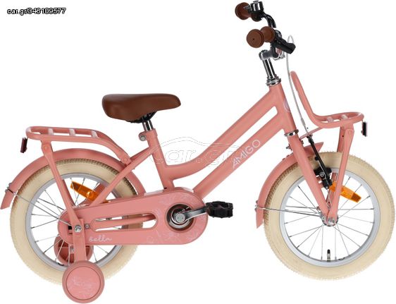 Bella 14 Inch 24 cm Girls Coaster Brake Salmon