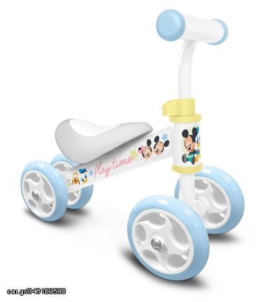 Play Time Mickey Loopfiets met 4 wielen Junior White/Light blue