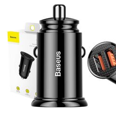 Baseus Circular Car Charger 2xUSB QC3.0 5A 30W (Black)