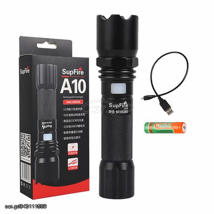 Flashlight Superfire A10, 550lm, USB