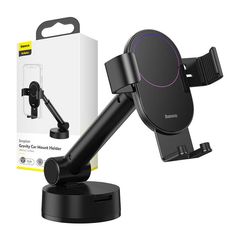 Gravity car mount for Baseus Tank phone with suction cup (black)