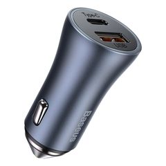 Baseus Golden Contactor Pro car charger, USB + USB-C, QC4.0+, PD, SCP, 40W (gray)