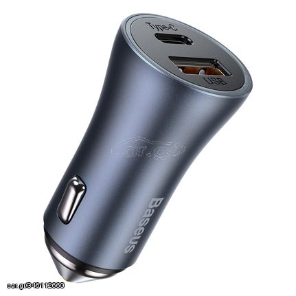 Baseus Golden Contactor Pro car charger, USB + USB-C, QC4.0+, PD, SCP, 40W (gray)