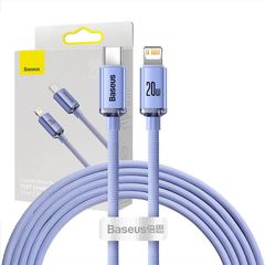 Baseus Crystal cable USB-C to Lightning, 20W, PD, 2m (violet)