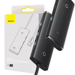 Baseus Lite Series Hub 4in1 USB to 4x USB 3.0, 25cm (Black)