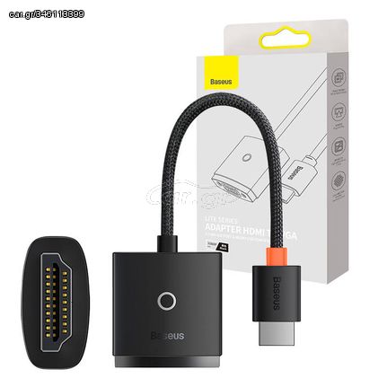 Baseus Lite Series HDMI to VGA adapter with audio (black)