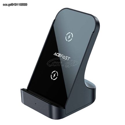 Qi induction charger with stand Acefast 15W E14 (gray)