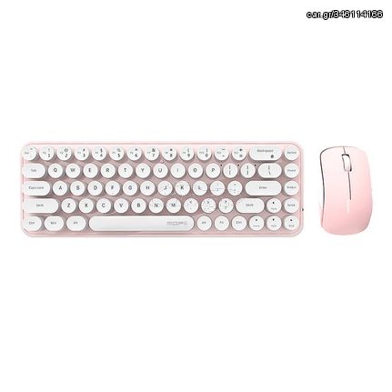 Wireless keyboard + mouse set MOFII Bean 2.4G (White-Pink)