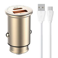 LDNIO C506Q USB, USB-C Car charger + USB-C Cable