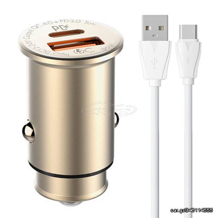 LDNIO C506Q USB, USB-C Car charger + USB-C Cable