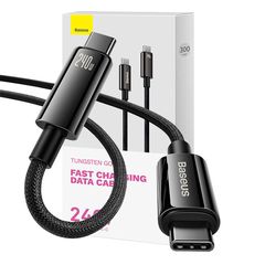 USB-C to USB-C cable Baseus Tungsten Gold 240W 3m (black)