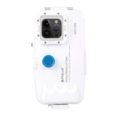 Plastic waterproof phone case Puluz for iPhone 14 Plus/Pro Max/13 Pro Max/12 Pro Max/11 Pro Max (white)