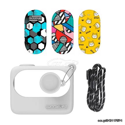 Protective Case Sunnylife foProtective Case Sunnylife for Insta360 GO 3 White with stickersr Insta360 GO 3 Black with stickers