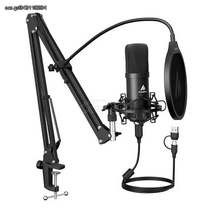 Microphone with stand Maono A04E (black)