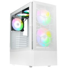 Kolink Observatory MX Mesh ARGB Midi Tower Case - White (with 5 ARGB fans - 2x140mm & 3x120mm)