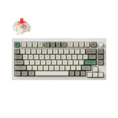 Keychron Q1 Max (Q1M-P1) QMK/VIA Wireless Custom Mechanical Keyboard-Red Switch-Shell White 75%25 US