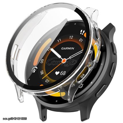 For Garmin Venu 3 PC + Tempered Film Integrated Watch Protective Case(Transparent)