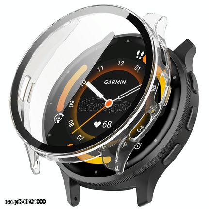 For Garmin Venu 3S PC + Tempered Film Integrated Watch Protective Case(Transparent)