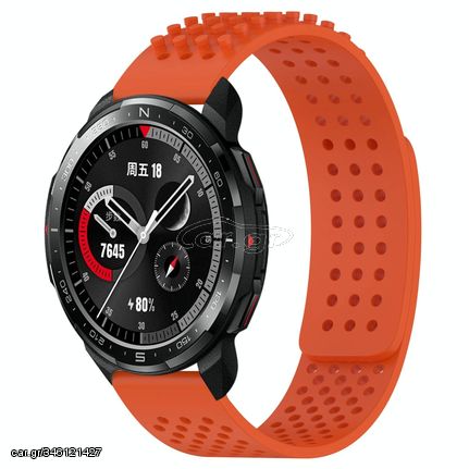 For Honor Watch GS Pro 22mm Holes Breathable 3D Dots Silicone Watch Band(Orange)