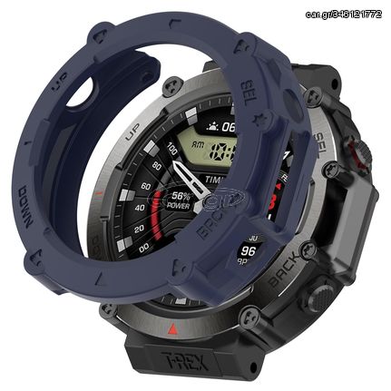 For Amazfit T-Rex Ultra Armor Hollow Watch Protective Case(Midnight Blue)