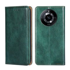 For Realme 11 5G Gloss Oil Solid Color Magnetic Leather Phone Case(Green)